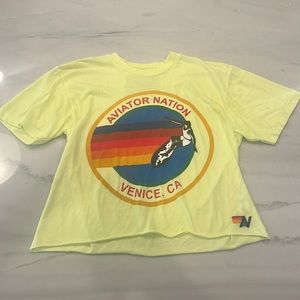 Rare Aviator Nation yellow tee